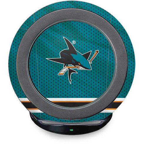NHL San Jose Sharks Home Jersey Fast Charge Wireless Charging Stand Skin